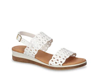 Bella Vita Zoe Wedge Sandal In White