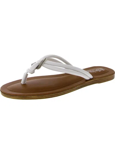 Bella Vita Zov-italy Womens Faux Leather Thong Flip-flops In White