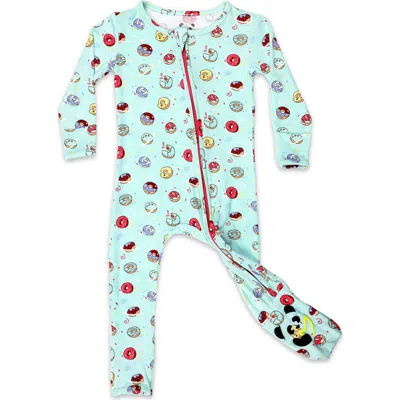 Bellabu Bear Kids'  Baby Blue Space Donut Convertible Footie In Green