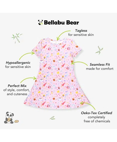 Bellabu Bear Kids' Baby Girls Happee Birthdae Harry Short Sleeve Dress In Pink
