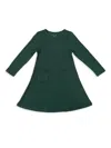 Bellabu Bear Baby Girl's, Little Girl's, & Girl's Cotton-blend Long-sleeve Dress In Dark Green