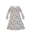 Bellabu Bear Girls' Little Monsters Short Sleeve Dress In Gray