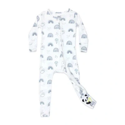Bellabu Bear Kids'  Baby Grey Rainbows Convertible Footie In White