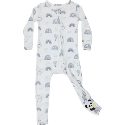 Bellabu Bear Kids'  Baby Grey Rainbows Convertible Footie In White