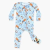 Bellabu Bear Baby Jaws Convertible Footie In Blue