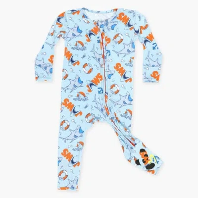 Bellabu Bear Kids'  Baby Jaws Convertible Footie In Blue