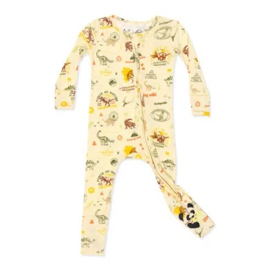 Bellabu Bear Kids'  Baby Jurassic Park Origins Convertible Footie In Yellow