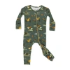 Bellabu Bear Baby Jurassic Park Safari Convertible Footie In Green
