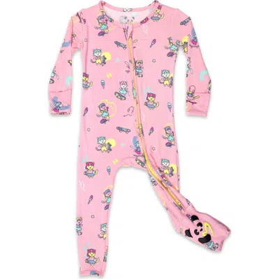 Bellabu Bear Kids'  Baby Skater Kitty Convertible Footie In Pink