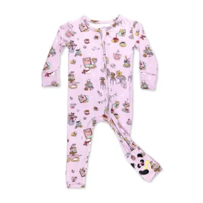 Bellabu Bear Kids'  Baby Tea Party Convertible Footie In Pink