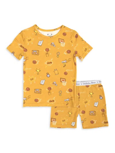 Bellabu Bear Baby's, Little Kid's & Kid's Basketball Pajama Shorts Set In Orange