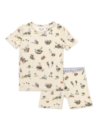 Bellabu Bear Baby's, Little Kid's & Kid's Bunny Workshop Pajama Set In Light Beige