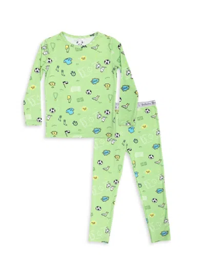 Bellabu Bear Baby's, Little Kid's & Kid's Soccer Pajama Set In Bright Green