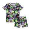 Bellabu Bear Batman Baddies Kids 2-piece Short Sleeve & Shorts Pajama Set In Batman Baddies