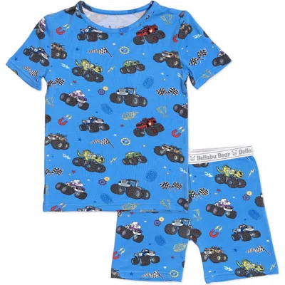 Bellabu Bear Blaze & Monster Kids 2-piece Short Sleeve & Shorts Pajama Set In Blue