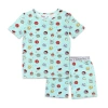 Bellabu Bear Blue Donut Kids 2-piece Short Sleeve & Shorts Pajama Set In Blue Donut