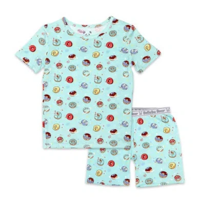 Bellabu Bear Blue Donut Kids 2-piece Short Sleeve & Shorts Pajama Set