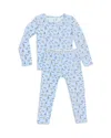 Bellabu Bear Little Kid's & Kid's Two-piece Milk & Cookies Pajama Set In Blue