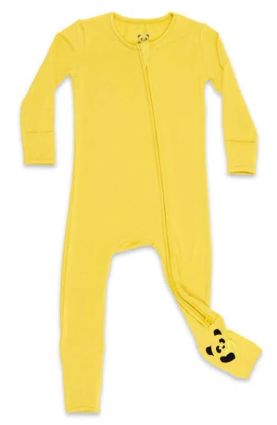 Bellabu Bear Babies'  Convertible Fitted One-piece Pajamas In Yellow