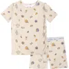 Bellabu Bear Football Kids 2-piece Short Sleeve & Shorts Pajama Set In Football
