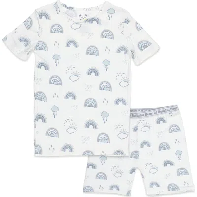 Bellabu Bear Grey Rainbows Kids 2-piece Short Sleeve & Shorts Pajama Set
