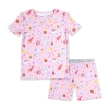Bellabu Bear Unisex Happee Birthdae Harry Kids 2-piece Short Sleeve & Shorts Pajama Set In Pink
