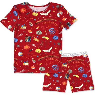 BELLABU BEAR BELLABU BEAR HOGWARTS EXPRESS KIDS 2-PIECE SHORT SLEEVE & SHORTS PAJAMA SET
