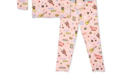 Bellabu Bear Kids Bamboo Friends Forever Pajamas In Pink