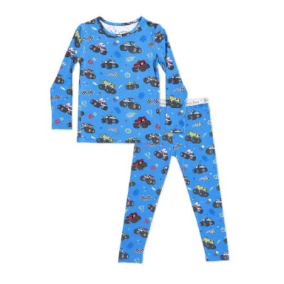 Bellabu Bear Kids' Blaze & Monster Set Of 2 Piece Pajamas In Blue