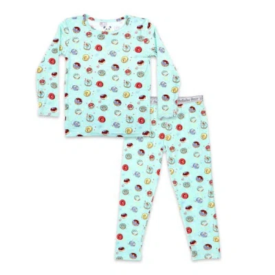 Bellabu Bear Kids' Blue Donut Set Of 2 Piece Pajamas