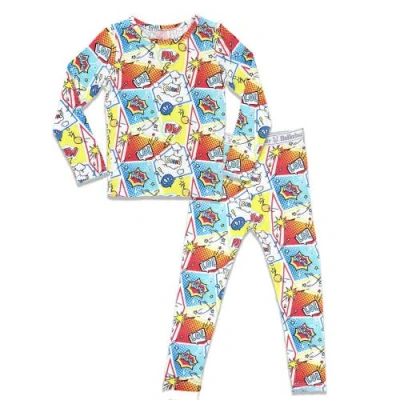 Bellabu Bear Kids' Comic Hero Set Of 2 Piece Pajamas In Multi