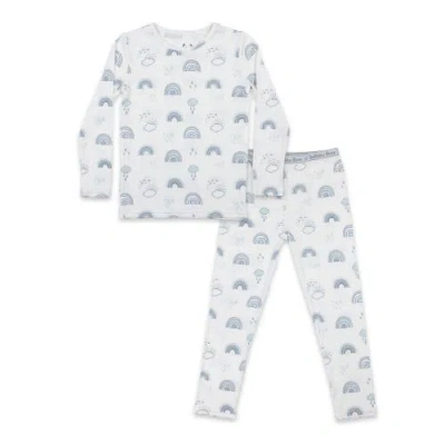 Bellabu Bear Kids' Grey Rainbows Set Of 2 Piece Pajamas In Blue