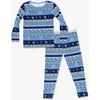 Bellabu Bear Kids' Hanukkah Fair Isle Set Of 2 Piece Pajamas In Blue