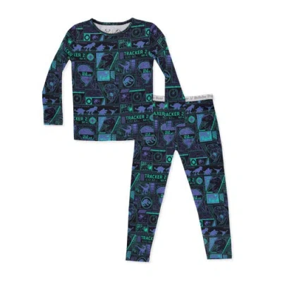 Bellabu Bear Kids' Jurassic Park Tracker Set Of 2 Piece Pajamas In Multi