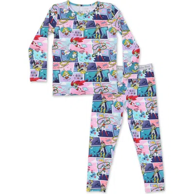 Bellabu Bear Kids' Justice Heroines Set Of 2 Piece Pajamas In Multi