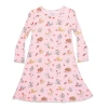 Bellabu Bear Kids' Love Kittens Long Sleeve Dress In Love Kittens