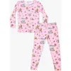 Bellabu Bear Kids' Mermaid Lagoon Set Of 2 Piece Pajamas In Pink