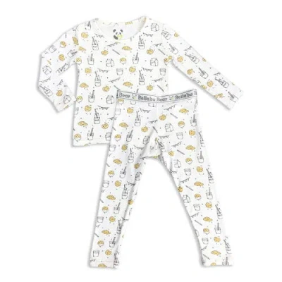 Bellabu Bear Kids' Milk & Cookies Set Of 2 Piece Pajamas In Multi