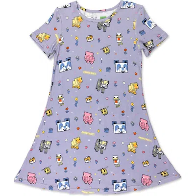 Bellabu Bear Kids' Minecraft Pixel Pals Short Sleeve Dress