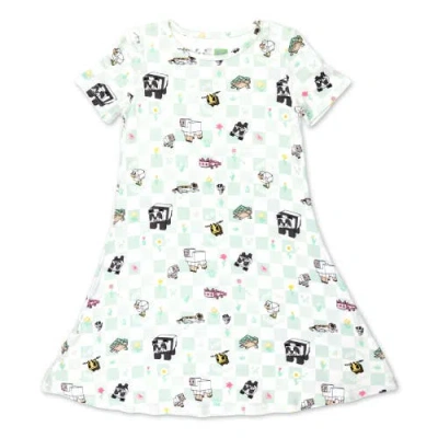 Bellabu Bear Kids' Minecraft Sleep Repeat Short Sleeve Dress