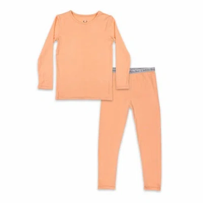 Bellabu Bear Kids' Peach Fuzz Set Of 2 Piece Pajamas