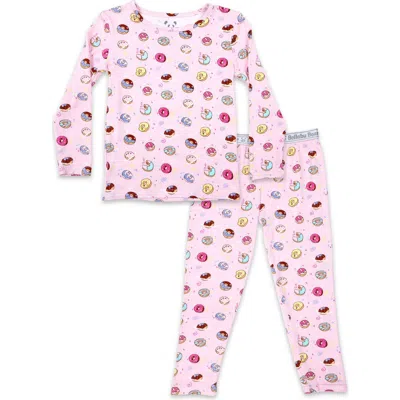 Bellabu Bear Kids' Pink Donut Set Of 2 Piece Pajamas