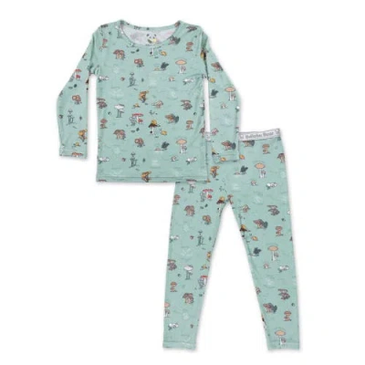 Bellabu Bear Kids' Seed Lifecycle Set Of 2 Piece Pajamas In Green