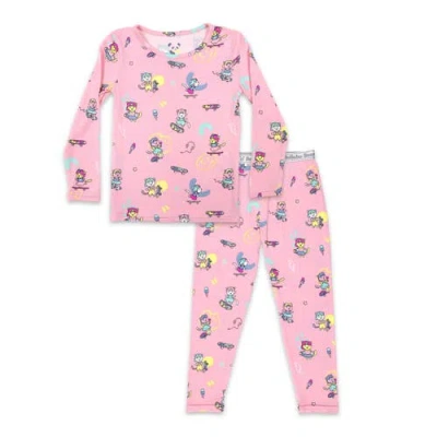 Bellabu Bear Kids' Skater Kitty Set Of 2 Piece Pajamas In Pink