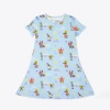 Bellabu Bear Kids' Spongebob Squarepants Good Vibes Short Sleeve Dress In Spongebob Good Vibes