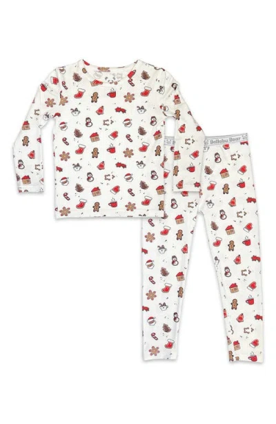 Bellabu Bear Kids' Sugar Cookies Set Of 2 Piece Pajamas In White