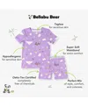 Bellabu Bear Kids Unisex Hedwig's Magical Mail 2-piece Short Sleeve & Shorts Pajama Set In Purple