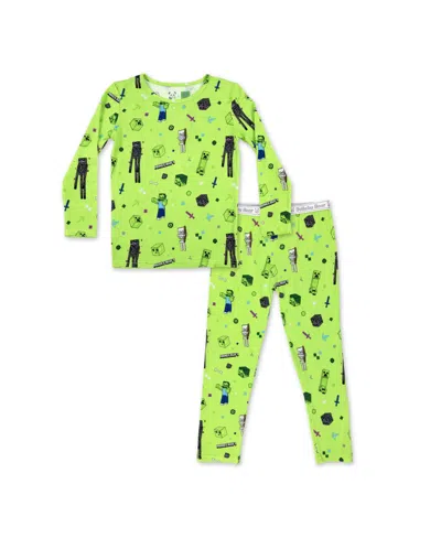 Bellabu Bear Kids Unisex Kids' Minecraft Mob Squad Set Of 2 Piece Pajamas In Green