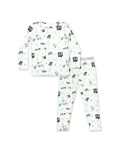 Bellabu Bear Kids Unisex Kids' Minecraft Sleep Repeat Set Of 2 Piece Pajamas In White