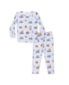 Bellabu Bear Kids' Vintage Suitcases Set Of 2 Piece Pajamas In Blue